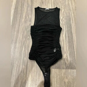 NWOT Free People (FP) Intimates Black See-through Sheer Top in Size XS